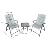 Set mobilier gradina gri Muson 45x45x45 cm, 60x63x83/91 cm
