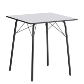 Masa dining MDF alb metal negru Nalak 70x70x75 cm
