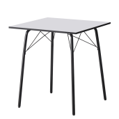 Masa dining MDF alb metal negru Nalak 70x70x75 cm