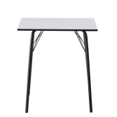 Masa dining MDF alb metal negru Nalak 70x70x75 cm