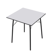 Masa dining MDF alb metal negru Nalak 70x70x75 cm