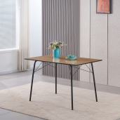 Masa dining MDF stejar artisan metal negru Nalak 120x75x75 cm