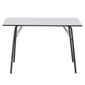 Masa dining MDF alb metal negru Nalak 120x75x75 cm
