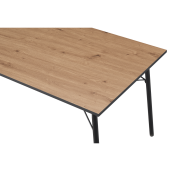 Masa dining MDF stejar artisan metal negru Nalak 160x80x75 cm