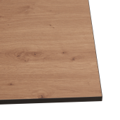Masa dining MDF stejar artisan metal negru Nalak 160x80x75 cm