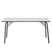 Masa dining MDF alb metal negru Nalak 160x80x75 cm