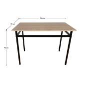 Set masa 4 scaune stejar sonoma negru maro Naren 110x70x75 cm