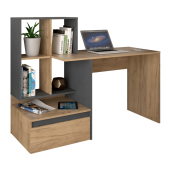 Birou DTD stejar artisan gri grafit Nereo 145x52x111.6 cm