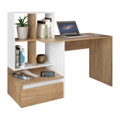 Birou DTD stejar artisan alb Nereo 145x52x111.6 cm