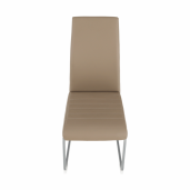 Scaun dining piele ecologica maro taupe metal gri Nobata 42x56x99 cm