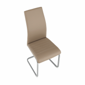 Scaun dining piele ecologica maro taupe metal gri Nobata 42x56x99 cm