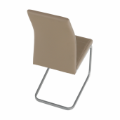 Scaun dining piele ecologica maro taupe metal gri Nobata 42x56x99 cm