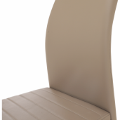 Scaun dining piele ecologica maro taupe metal gri Nobata 42x56x99 cm