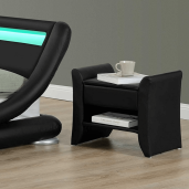 Noptiera din piele ecologica neagra Bolton 47x37x44 