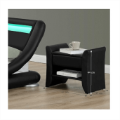 Noptiera din piele ecologica neagra Bolton 47x37x44 