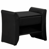 Noptiera din piele ecologica neagra Bolton 47x37x44 