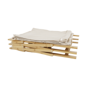 Cos rufe cu 2 compartimente din bambus natur si textil bej Nordis 78x41x61 cm
