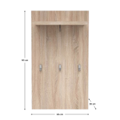 Cuier de perete DTD stejar sonoma Norty 66x30x115 cm