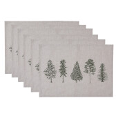 Set 6 suporturi farfurii bumbac bej verde Brazi (6) 48x33 cm