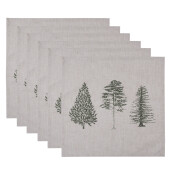 Set 6 servetele bumbac bej verde Brazi (6) 40x40 cm