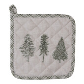 Servet termic bucatarie bumbac bej verde Brazi 20x20 cm