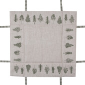 Cos paine bumbac bej verde Brazi 35x35x8 cm