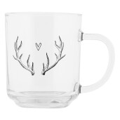 Cana sticla transparenta neagra Ren 11x8x9 cm / 200 ml