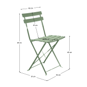 Set masa scaune gradina otel verde Obax 59.5x59.5x71 cm, 42x51x81 cm