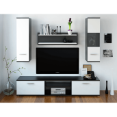 Set mobilier living pal negru alb Waw 188x30x165 cm