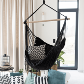 Hamac suspendabil din textil gri inchis Oframe 100x55x130 cm