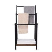 Suport prosoape negru maro Ogin 42x28x80 cm