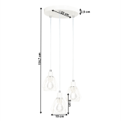 Lustra metal alb Okira 22x22x114.7 cm
