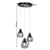 Lustra metal negru Okira 22x22x114.7 cm