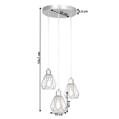 Lustra metal argintiu Okira 22x22x114.7 cm