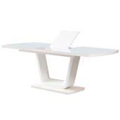 Masa dining extensibila alb lucios Olav 160-200x90x75 cm