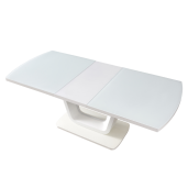 Masa dining extensibila alb lucios Olav 160-200x90x75 cm
