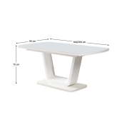 Masa dining extensibila alb lucios Olav 160-200x90x75 cm