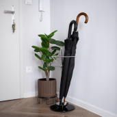 Suport umbrele crom sticla neagra Oldo 26x26x60 cm