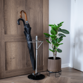 Suport umbrele crom sticla neagra Oldo 26x26x60 cm