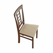 Scaun dining lemn nuc textil bej Oleg 45x48x95 cm