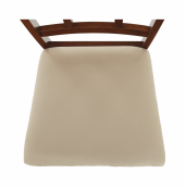 Scaun dining lemn nuc textil bej Oleg 45x48x95 cm