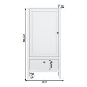 Dulap DTD alb Olje 65x37x133.6 cm 