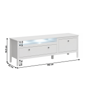 Comoda TV DTD alb Olje 160x42x54.5 cm 