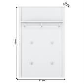 Cuier perete DTD alb Olje 81x26x122 cm 
