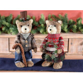 Set 2 figurine Ursuleti fibre naturale multicolore 16x13x39 cm