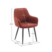 Fotoliu de design textil maro metal negru Oskor 55.5x58.5x83.5 cm