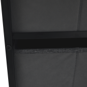 Comoda, cu 5 sertare din textil negru gri inchis 100x30x55 cm