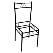 Set masa, 4 scaune mdf stejar, metal negru Paon 110x60x74 cm, 40x40x86 cm