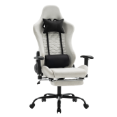 Scaun birou, gaming textil alb negru plastic negru Papibas 66x67x129-139 cm