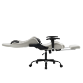 Scaun birou, gaming textil alb negru plastic negru Papibas 66x67x129-139 cm